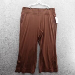 NWT Athleta Venice High Rise Split Leg Pants 3X Brown Womens Stretch Athleisure